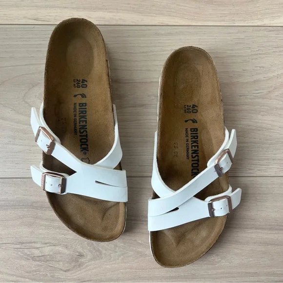 BIRKENSTOCK white yao balance sandals NWOB / size 40 - Picture 1 of 6